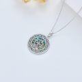 wholesale 925 Sterling Silver Celtic Knot Tree of Life Pendant with Abalone Shell and Triquetra Symbol for Women's -0-3