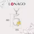 wholesale 925 Sterling Silver Gold Lily Flower Pendant Necklace Wholesale w/ Lucky Number 0-9-0-1