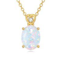 wholesale 14k Gold Amethyst Pendant Necklace-Created Opal