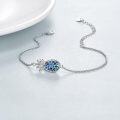wholesale 925 Sterling Silver Blue Abalone Shell Inlay Pineapple Charm Bracelet for Women Mother's Day Gifts-0-3