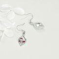 wholesale 925 Sterling Silver Red Mushroom Drop Earrings - Infinity Dangle s for Women & Girls-0-3