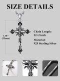 wholesale 925 Sterling Silver Black CZ Jesus Christ INRI Cross Crucifix Pendant Necklace for Men & Women-0-2