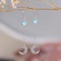 wholesale 925 Sterling Silver Moonstone Drop Earrings with Celtic Knot and Star Design-0-2