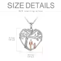 TOUPOP Sterling Silver Abalone Shell Father Heart Tree Of Life Necklace-0-3