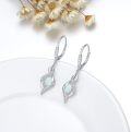 wholesale Sterling Silver Opal Dangle Drop Earrings October Birthstone Leverback Valentine s Day Gift for Women Girls-0-2