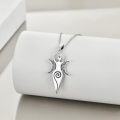 wholesale 925 Sterling Silver Triple Crescent Moon Goddess Necklace Pagan Jewelry-0-3