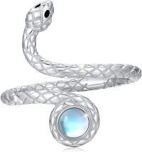 wholesale 925 Sterling Silver Snake Rings Adjustable Wrap Opening-US Size 8