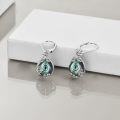 wholesale 925 Sterling Silver Abalone Shell Filigree Teardrop Dangle Leverback Earrings-0-3