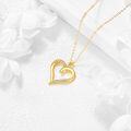 wholesale 14K Gold Diamond Accent Open Heart Necklace - Elegant Fine s for Her-0-3