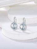 wholesale 925 Sterling Silver Turquoise Anchor Drop Earrings for Women-0-1