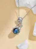 TOUPOP Sterling Silver Black Pearl Rose Letter Pendant Necklace-0-2