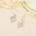TOUPOP Sterling Silver Rose Heart Butterfly Initial A Letter Drop Dangle Earrings-0-4