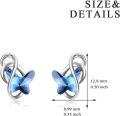 wholesale 925 Sterling Silver & Austrian Crystal Butterfly Infinity Love & Freedom Earrings 0.35-0.50-0-4