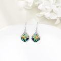 wholesale 925 Sterling Silver Abalone Shell Honeycomb Bee Drop Earrings for Women Gift-0-2