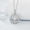 wholesale Gold 925 Sterling Silver Moissanite Compass Pendant Necklace with I'd be lost without you Engraving for Women-0-4
