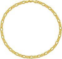 wholesale Sterling Silver Sterling Silver Diamond Cut Figaro Chain Necklace Gold Silver Plated 16 24 Italy-20 Inches 3mm Gold Plated