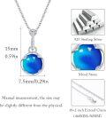 wholesale 925 Sterling Silver Blue Rainbow Moonstone Pendant & Chain Set with Heart and Wing Design - Elegant  for Women-0-4