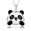 wholesale 925 Sterling Silver Cute Elephant Locket Pendant Necklace-0-0