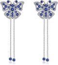 wholesale 925 Sterling Silver Blue Sapphire Butterfly Drop Earrings Gift for Her-0-0