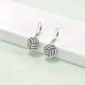 wholesale 925 Sterling Silver Crystal Sport Ball Dangle Earrings for Women - Volleyball Gift-0-1