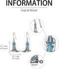 wholesale 925 Sterling Silver Turquoise Cowboy Boot Dangle Drop Earrings for Women-0-1
