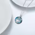 TOUPOP 925 Sterling Silver Crystal Peacock Pendant Necklace For Women-0-3