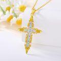 wholesale Gold-Plated 925 Sterling Silver CZ Baroque Cross Pendant Necklace for Women & Men-0-2