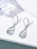 wholesale 925 Sterling Silver Dolphin Teardrop Blue Crystal Drop Earrings Ocean Life Jewelry for Women-0-1