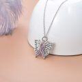 wholesale 925 Sterling Silver Butterfly Pink Ribbon Breast Cancer Awareness Pendant Necklace for Women Gifts-0-1
