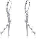 wholesale 925 Sterling Silver Drumstick Dangle Earrings for Women Men Music Lovers Unique -0-0