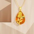 wholesale 925 Sterling Silver Amber Sunflower & Bee Pendant Necklace - Nature Inspired s for Her-0-2