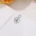 wholesale 925 Sterling Silver Heart Charm With Paw Print Design For Bracelets Or Necklaces Elegant Pet Lovers Jewelry Accessory-0-2