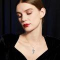 wholesale 925 Sterling Silver 925 Blue Opal Phoenix Pendant Necklace w/Cubic Zirconia & Chain Giftboxed-0-1