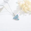 wholesale 925 Sterling Silver Blue Opal Triquetra Pendant Necklaces for Women Irish Celtics Triskele s-0-3