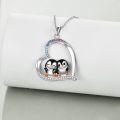 wholesale 925 Sterling Silver Penguin Snowflake Heart Dog Pendant Necklace for Women Girls Christmas Gifts-0-1