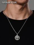 wholesale 925 Sterling Silver Tree of Life Urn Necklace  and Free Engraving Back Side for Men-0-2