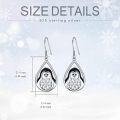 wholesale 925 Sterling Silver Penguin Teardrop Dangle Earrings with CZ Accents-0-3