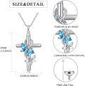 wholesale 925 Sterling Silver Urn Pendant Necklace w/ Blue Crystal Butterfly & Funnel Kit - Keepsake Jewelry-0-1