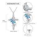 wholesale 925 Sterling Silver Cross Cremation Urn Memorial Pendant Necklace With Crystal Dragonfly-0-1