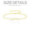 TOUPOP 14K Gold Zircon Personalized Name Bracelet Anklet For Women-0-3