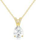wholesale 14K Gold Pear Cut Moissanite Solitaire Pendant Necklace for Women-0-0