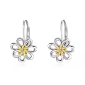 wholesale 925 Sterling Silver Daisy Flower Leverback Dangle Hoop Earrings Wholesale for Women Christmas Gifts-0-0