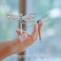 TOUPOP Sterling Silver & Crystal Dragonfly Necklace For Women-0-3