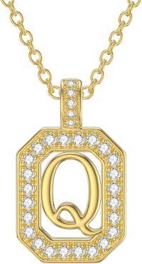 wholesale 14K Gold Moissanite A Z Letter Pendant Necklace for Women 16+2 -Q