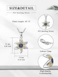 wholesale 925 Sterling Silver Black Onyx Flower Pendant with Gold Accents - Romantic Gift for Her-0-4