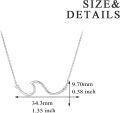 wholesale Gold 925 Sterling Silver Ocean Wave Pendant Necklaces Minimalist Chain Beach  for Women-0-35