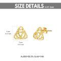 TOUPOP 14k Gold Diamond-cut Celtic Trinity Knot Stud Earrings For Women-0-3