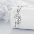 wholesale 925 Sterling Silver Angel Wing Pendant Necklace with Mother of Pearl and Cubic Zirconia for Women Fashion s-0-3