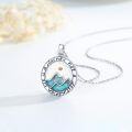 wholesale 925 Sterling Silver Turquoise Mountain Pendant Necklace with Inspirational Quote - Christian Faith Jewelry for Women-0-2