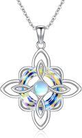 wholesale Sterling Silver Moonstone Celtic Knot Pendant Necklace for Women-0-0